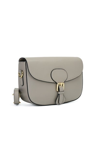 Posete Fagaras Jamila Leather Purse - Grey, 1 Compartment, 1 Pocket, Adjustable Strap max. 120 cm