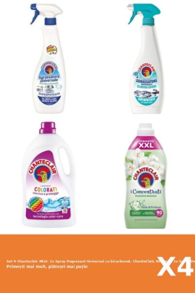 Chanteclair Set 4 Mixt: 1x Spray Degresant Universal cu bicarbonat, ChanteCla...