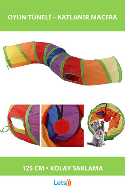 OZCMAX Kedi Oyun Tüneli 125 Cm