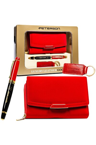 Other Wallet + pen + keychain set PTN ZDE-02 RED