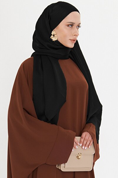 HÜRREM BONE Black Plain Classic Shawl Turlu Polyester Luxury Janjan 202126_01