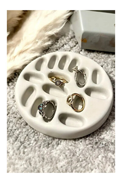 ogish Ring Holder Jewelry Organizer Decorative Plate Jewelry Rack |   White |