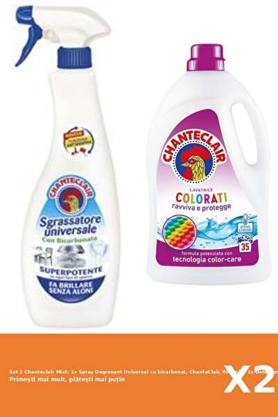 Chanteclair Set 2 Mixt: 1x Spray Degresant Universal cu bicarbonat, ChanteCla...