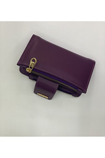 PurpleART Women's Large Horizontal Wallet with Magnet Closure 10X17Cm