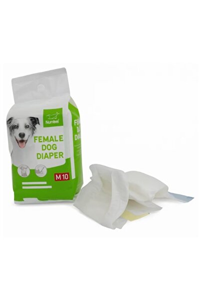 Nunbell Female Dog Diapers, Size M (Waist 35-48 cm, 4-8 kg), 10 pcs, Super Absorbent