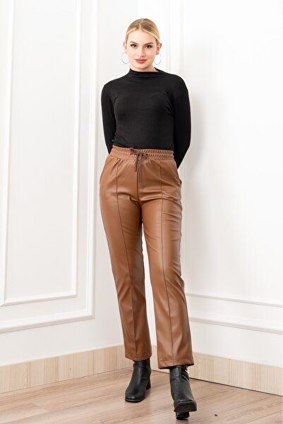 MissVina Δερμάτινο παντελόνι ARIA Slim Ş επένδυση fleece 30322