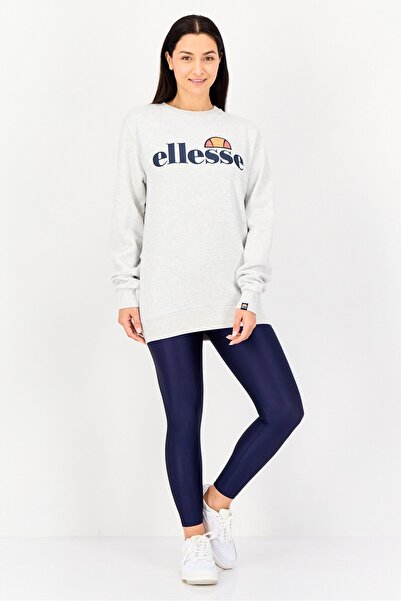 Ellesse Women Sportswear Fit Long Sleeve Brand Logo Outdoor Sweatshirt, Light Grey
