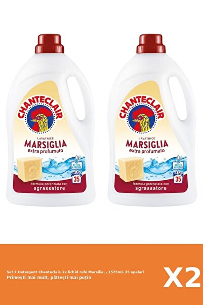 Chanteclair Set 2 Detergent Chanteclair, 2x lichid rufe Marsilia, , 1575ml, 35 spalari