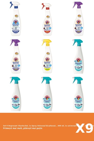 Chanteclair Set 9 Degresant Chanteclair, 1x Spray Universal bicarbonat, , 600 ml, 1x universal Marsilia , 600 ml