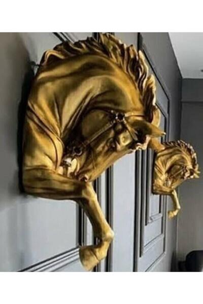 Hanlar Home Dekoratif Duvar At Kafası Aplik (48CMX28CM)