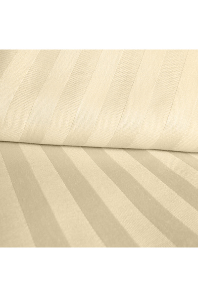 Five Store Super double bed linen, Elegance, cotton damask, 1cm stripe, ivory, 4 pieces