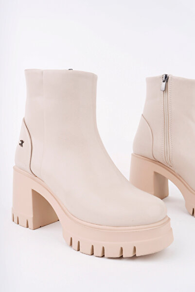 Madam Tarz Kcl-902 Thick Heel Zippered Boots