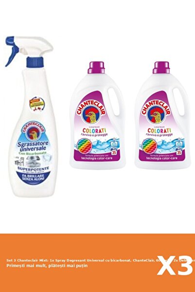 Chanteclair Set 3 Mixt: 1x Spray Degresant Universal cu bicarbonat, ChanteCla...
