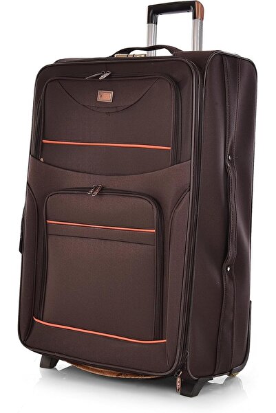 New Travel Soft Fabric Wheeled Travel Bag, 1 Piece, Coffee