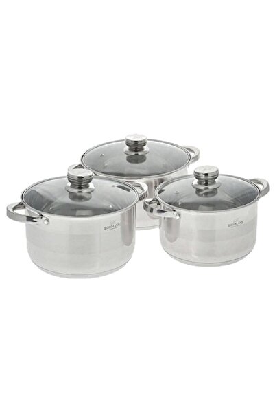 Bohmann Set de 3 oale din oțel inoxidabil 3.9L, 2.9L, 2.1L inductie cu ​​capa...