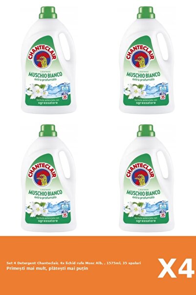 Chanteclair Set 4 Detergent Chanteclair, 4x lichid rufe Mosc Alb, , 1575ml, 35 spalari