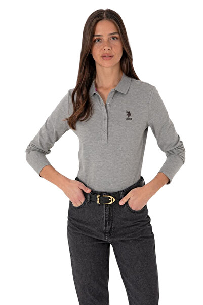 U.S. Polo Assn. Women's Gray Melange Basic Sweatshirt 50289541-Vr086
