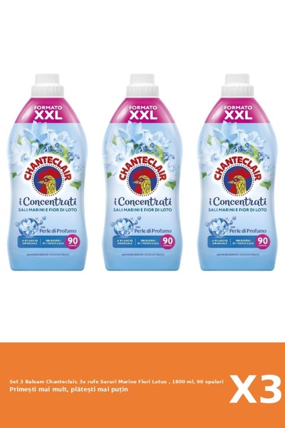 Chanteclair Set 3 Balsam Chanteclair, 3x rufe Saruri Marine Flori Lotus , 180...