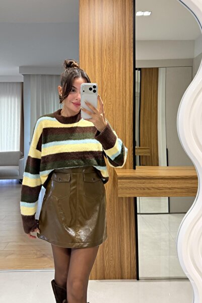 Gizem Ecemiş Visavi Yeşil Rugan Etek