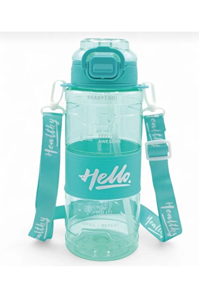 Chocuk Water Bottle Drinking Bottle with Straw - Daily Sports Water Bottle - School Children's Water Bottle with Colorful Neck Strap 800 ml