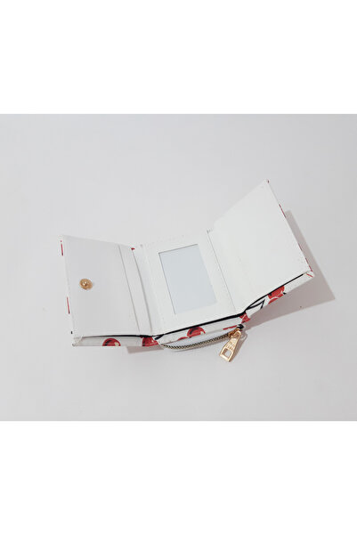 renkli çiçekler Children's Wallet 11X8X4 cm Cherry Pattern Children's Wallet |