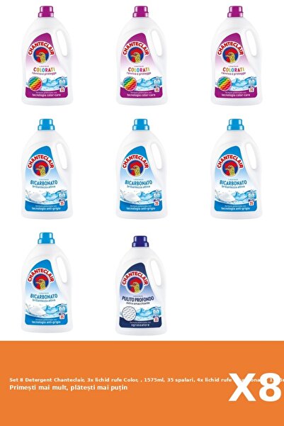 Chanteclair Set 8 Detergent Chanteclair, 3x lichid rufe Color, , 1575ml, 35 s...
