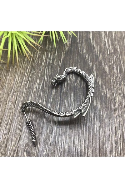 Viking Ear Cuff Dragon Design Nail Model S+ Quality 316L Stainless & Non-Tarnish Steel Earring Single Piece