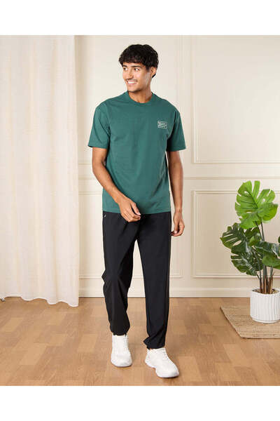 REDTAG Men Green Printed T-Shirt