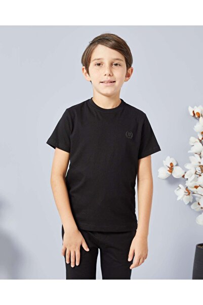 REDTAG Boys Black Solid T-Shirt Set (Pack Of 2)