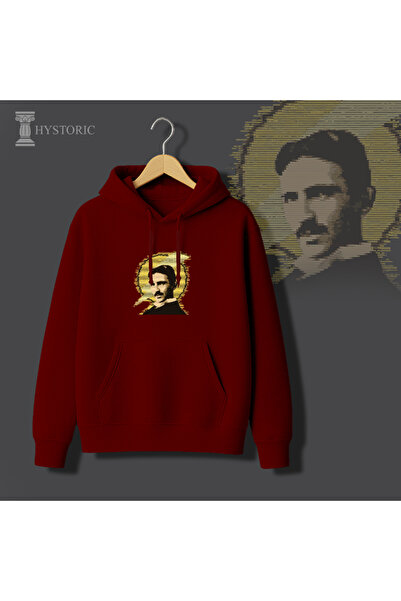 Hystoric Wear نيكولا تيسلا مطبوع بغطاء رأس سويت شيرت