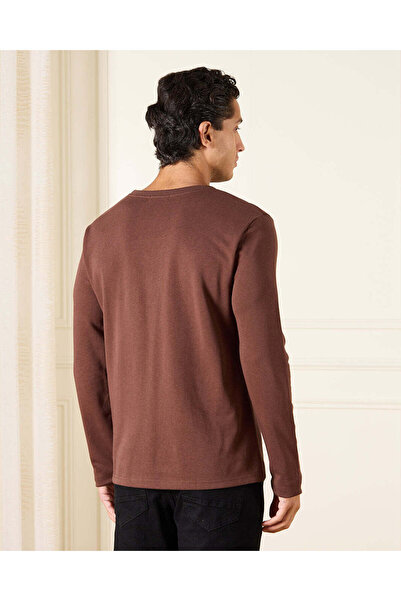 REDTAG Men Brown Basic T-shirt