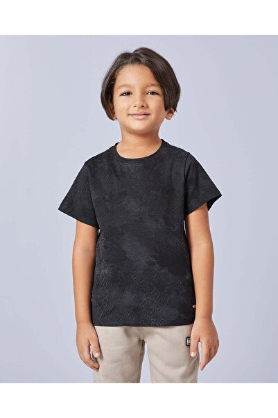 REDTAG Boys Charcoal Printed T-Shirt