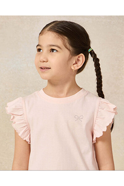 REDTAG Girls Pink And White T-shirt Set (2 Pieces)