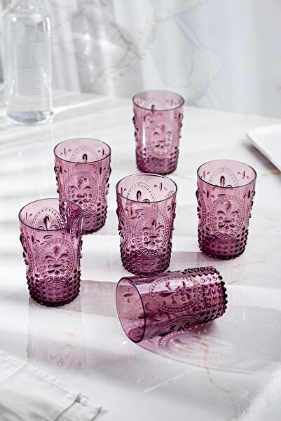 Mustran Acrylic Plum 6-Piece Short Cup & Water Soft Drink Coffee Side Cup 400 ml (Not Glass)