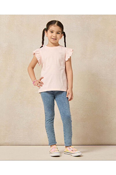REDTAG Girls Pink And White T-shirt Set (2 Pieces)