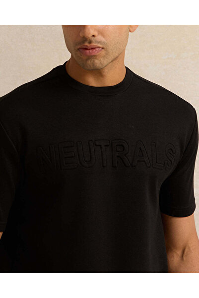 REDTAG Men Black Printed T-Shirt