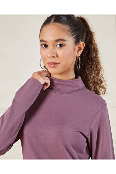 REDTAG Senior Girls Plain Turtle Neck T-Shirt