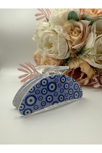 PONÇİK ACCESSORİES Evil eye beaded eye figure clamp buckle