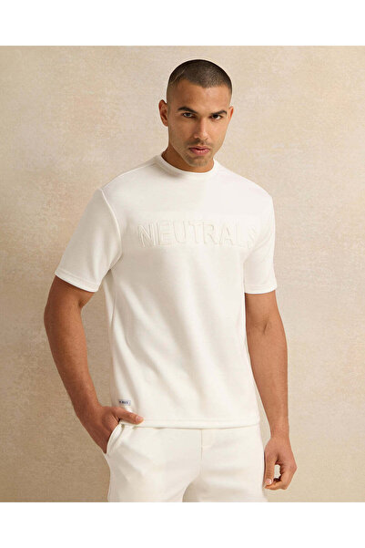 REDTAG Men Ivory Printed T-Shirt