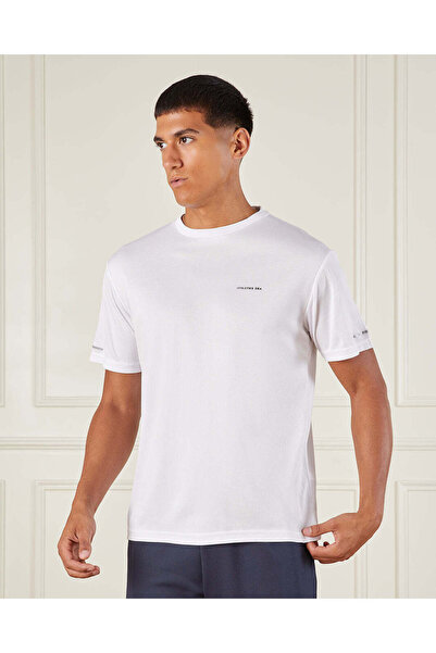 REDTAG Men White Printed Active T-Shirt