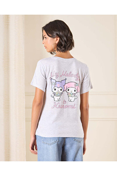 REDTAG تي شيرت نسائي مطبوع باللون الأرجواني