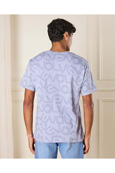 REDTAG Men Purple Basic T-shirt