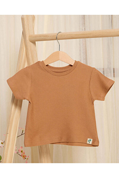REDTAG Infant Boys Brown Jacquard T-Shirt