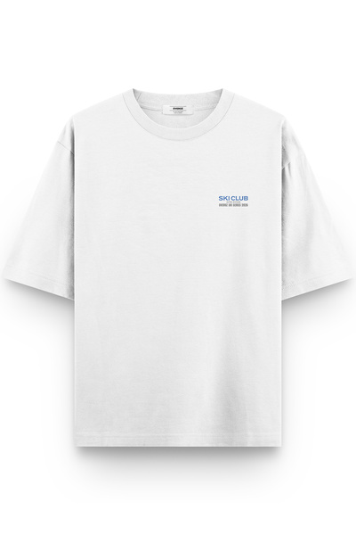 Overoz Μπλουζάκι Ski Club Ski Snowboard με τύπωμα Semi oversized Λευκό 1409