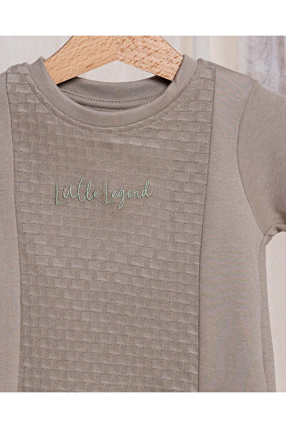 REDTAG Infant Boys Grey Jacquard T-Shirt