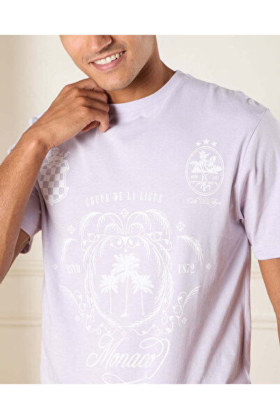 REDTAG Men Grey Printed T-Shirt