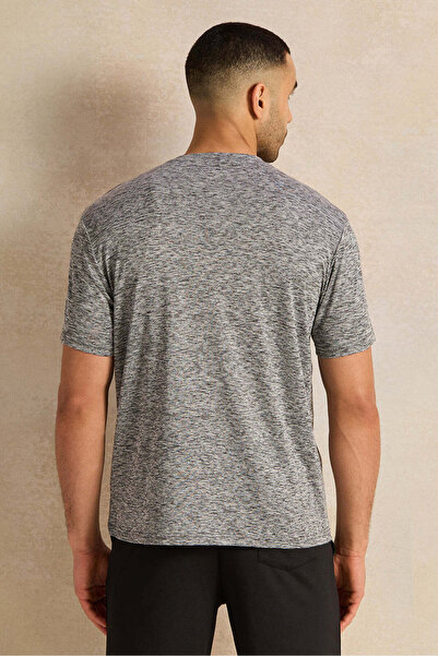 REDTAG Men Grey Printed T-Shirt