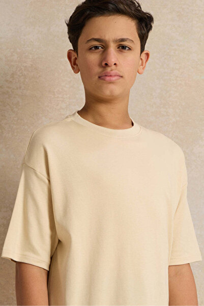 REDTAG Senior Boys Beige Oversize T-Shirt