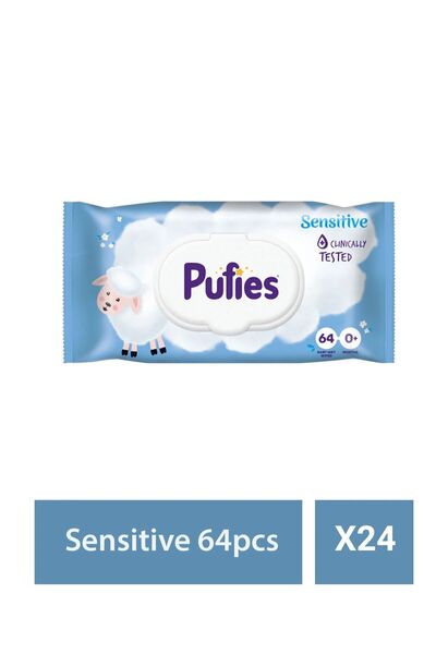 Pufies wet wipes Sensitive 64pcs x24