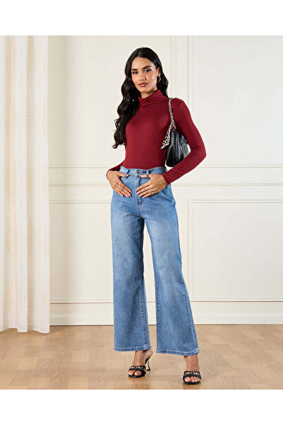 REDTAG Women Burgundy Turtle Neck Top